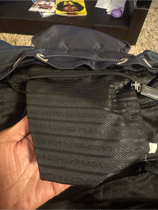 Authentic Prada Tessuto Vela Nylon Double Pocket Small Backpack Navy Blue main image 8